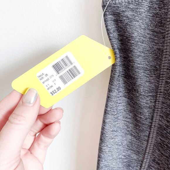 Nola Womens High Rise Elastic Waist Activewear Black Gray Capri Leggings Size 2X - Picture 8 of 12